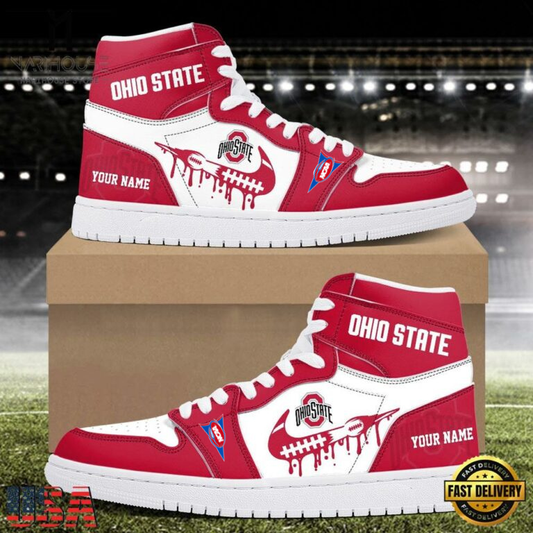 LIMITED EDITION - NEW CUSTOMIZED NCAA FBS05 OSB OS BUCKEYES AIR JORDAN SHOES