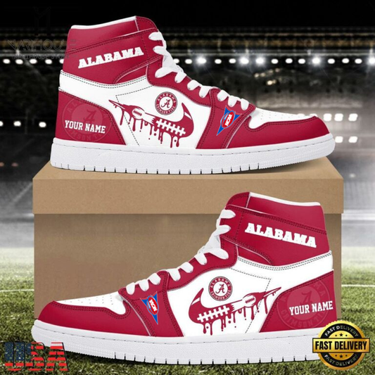 LIMITED EDITION - NEW CUSTOMIZED NCAA FBS08 ABC AB CRIMSON TIDE AIR JORDAN SHOES