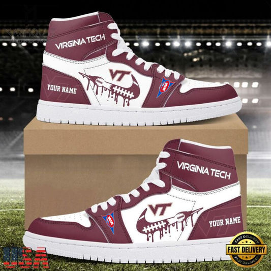LIMITED EDITION - NEW CUSTOMIZED NCAA FBS15 VTH VG TECH HOKIES AIR JORDAN SHOES