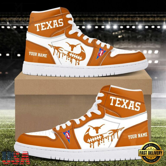 LIMITED EDITION - NEW CUSTOMIZED NCAA FBS22 TXL TX LONGHORNS AIR JORDAN SHOES