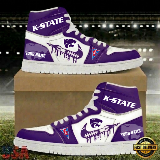 LIMITED EDITION - NEW CUSTOMIZED NCAA FBS24 KSW KS WILDCATS AIR JORDAN SHOES
