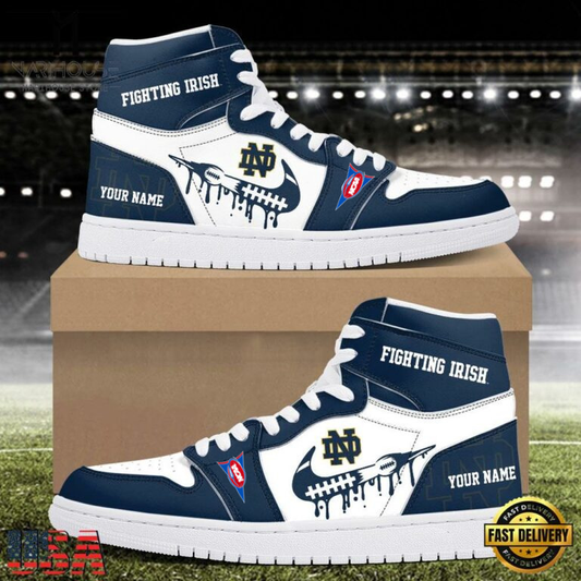 LIMITED EDITION - NEW CUSTOMIZED NCAA FBS28 NFI ND FIGHTING IRISH AIR JORDAN SHOES