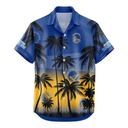 FINAL SALE - NEW CUSTOMIZED NBA12 GSW GOLDEN STATE WARRIORS UNISEX HAWAIIAN SHIRT & SHORTS SET