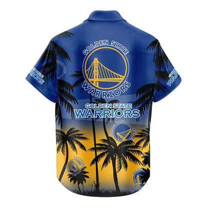 FINAL SALE - NEW CUSTOMIZED NBA12 GSW GOLDEN STATE WARRIORS UNISEX HAWAIIAN SHIRT & SHORTS SET