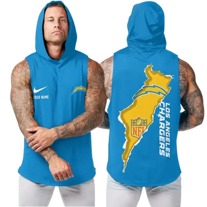 [SPECIAL OFFER] NEW CUSTOMIZED NFL09 LAC LOS ANGELES CHARGERS HOODED TANK TOP