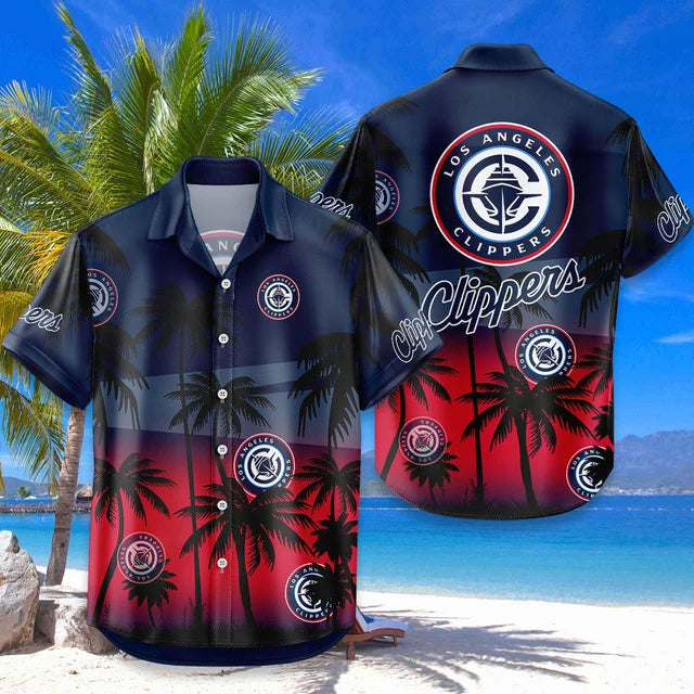 FINAL SALE - NEW CUSTOMIZED NBA10 LCL LOS ANGELES CLIPPERS UNISEX HAWAIIAN SHIRT & SHORTS SET