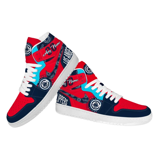 FINAL SALE - NEW CUSTOMIZED NBA10 LA CLIPPERS AIR JORDAN SNEAKERS