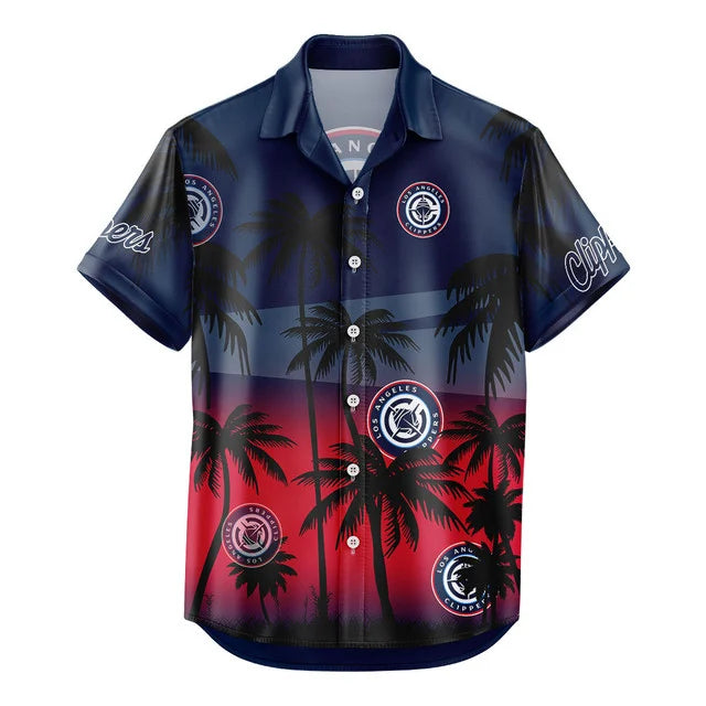 FINAL SALE - NEW CUSTOMIZED NBA10 LCL LOS ANGELES CLIPPERS UNISEX HAWAIIAN SHIRT & SHORTS SET