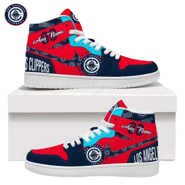 FINAL SALE - NEW CUSTOMIZED NBA10 LA CLIPPERS AIR JORDAN SNEAKERS