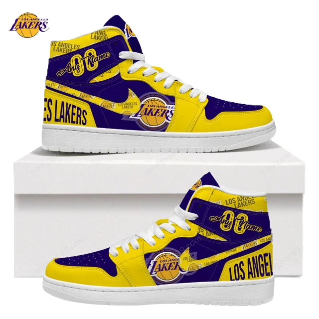 FINAL SALE - NEW CUSTOMIZED NBA09 LA LAKERS AIR JORDAN SNEAKERS