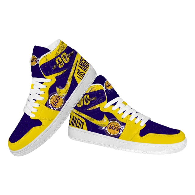 FINAL SALE - NEW CUSTOMIZED NBA09 LA LAKERS AIR JORDAN SNEAKERS