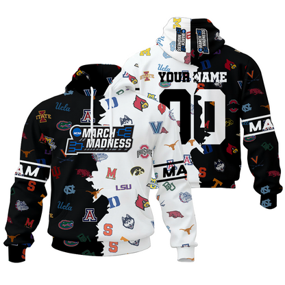 LIMITED EDITION - NEW CUSTOMIZED NCAA MAM32 MAM ALL TEAMS UNISEX HOODIE & ZIP HOODIE