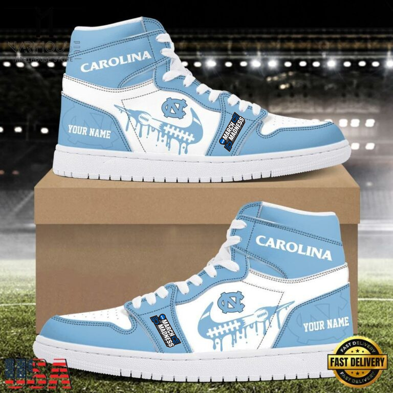 MEGA SALE - NEW CUSTOMIZED NCAA MAM05 NTH NC TAR HEELS AIR JORDAN SHOES