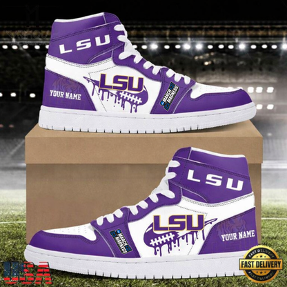 MEGA SALE - NEW CUSTOMIZED NCAA MAM13 LST LSU TIGERS AIR JORDAN SHOES