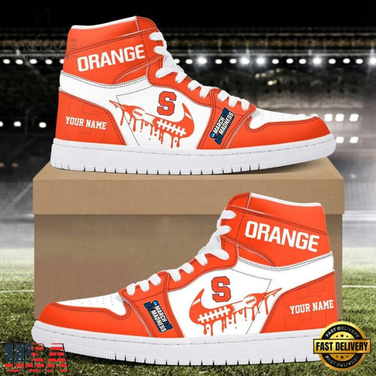 MEGA SALE - NEW CUSTOMIZED NCAA MAM19 SYO SY ORANGE AIR JORDAN SHOES