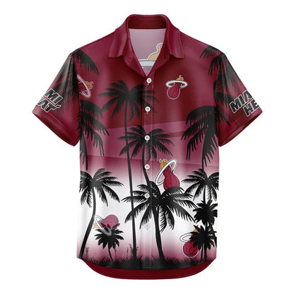 FINAL SALE - NEW CUSTOMIZED NBA20 MHE MIAMI HEAT UNISEX HAWAIIAN SHIRT & SHORTS SET