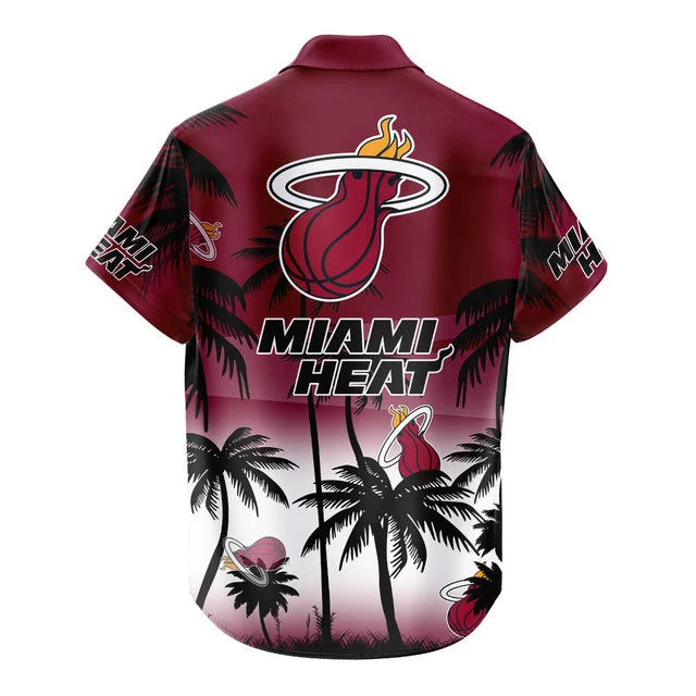 FINAL SALE - NEW CUSTOMIZED NBA20 MHE MIAMI HEAT UNISEX HAWAIIAN SHIRT & SHORTS SET