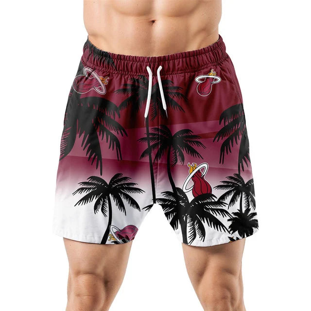 FINAL SALE - NEW CUSTOMIZED NBA20 MHE MIAMI HEAT UNISEX HAWAIIAN SHIRT & SHORTS SET
