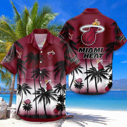 FINAL SALE - NEW CUSTOMIZED NBA20 MHE MIAMI HEAT UNISEX HAWAIIAN SHIRT & SHORTS SET