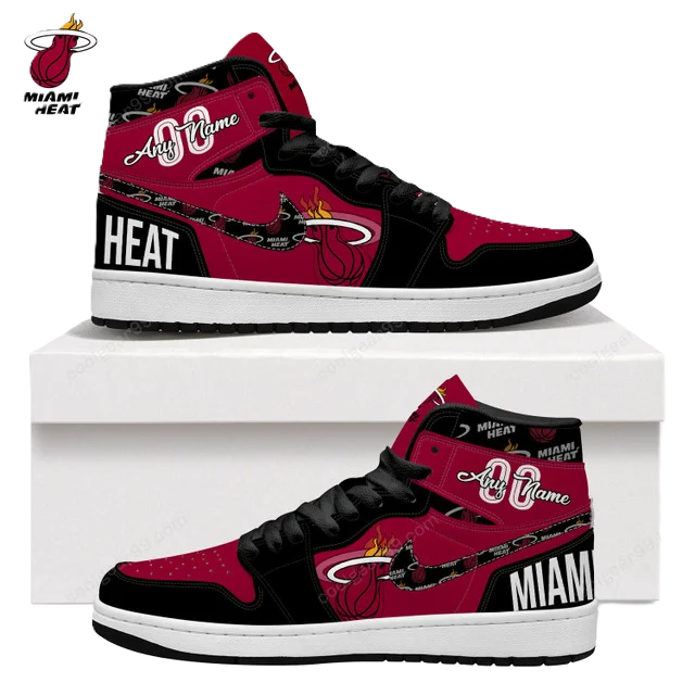 FINAL SALE - NEW CUSTOMIZED NBA20 MI HEAT AIR JORDAN SNEAKERS