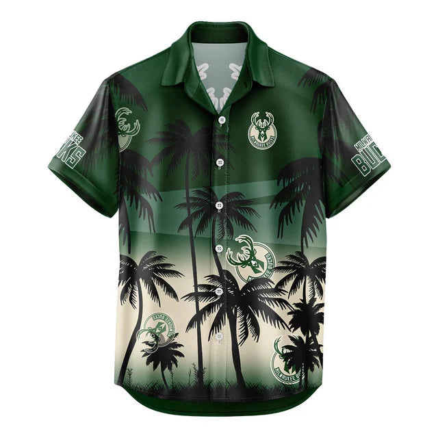 FINAL SALE - NEW CUSTOMIZED NBA11 MBU MILWAUKEE BUCKS UNISEX HAWAIIAN SHIRT & SHORTS SET