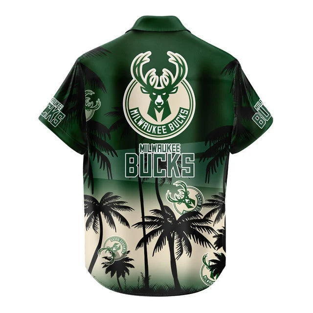 FINAL SALE - NEW CUSTOMIZED NBA11 MBU MILWAUKEE BUCKS UNISEX HAWAIIAN SHIRT & SHORTS SET