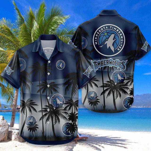 FINAL SALE - NEW CUSTOMIZED NBA05 MTW MINNESOTA TIMBERWOLVES UNISEX HAWAIIAN SHIRT & SHORTS SET