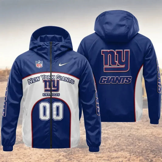 [SPECIAL OFFER] NEW CUSTOMIZED NFL32 NYG NEW YORK GIANTS WINDBREAKER JACKET