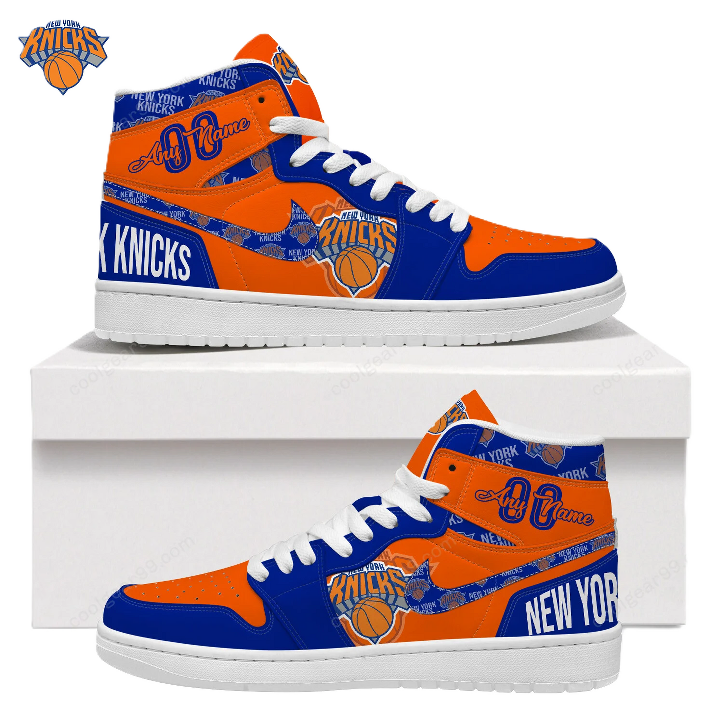 FINAL SALE - NEW CUSTOMIZED NBA04 NY KNICKS AIR JORDAN SNEAKERS