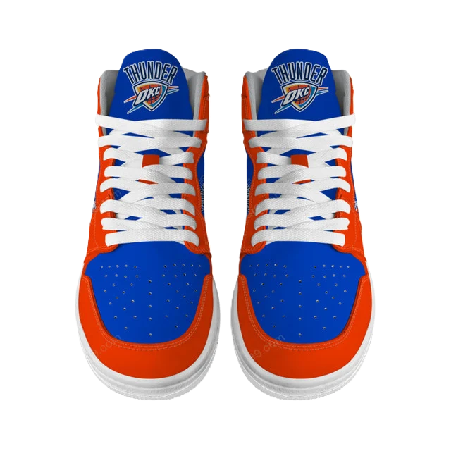 FINAL SALE - NEW CUSTOMIZED NBA01 OKC THUNDER AIR JORDAN SNEAKERS
