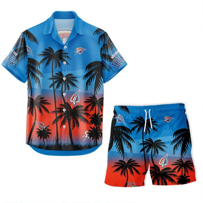 FINAL SALE - NEW CUSTOMIZED NBA01 OCT OKLAHOMA CITY THUNDER UNISEX HAWAIIAN SHIRT & SHORTS SET