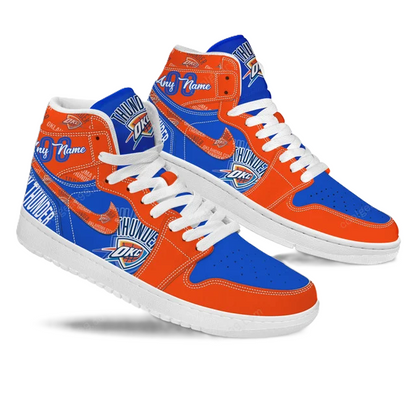 FINAL SALE - NEW CUSTOMIZED NBA01 OKC THUNDER AIR JORDAN SNEAKERS