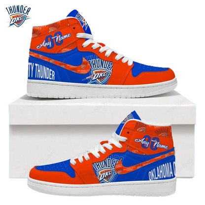 FINAL SALE - NEW CUSTOMIZED NBA01 OKC THUNDER AIR JORDAN SNEAKERS