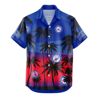 FINAL SALE - NEW CUSTOMIZED NBA26 P76 PHILADELPHIA 76ERS UNISEX HAWAIIAN SHIRT & SHORTS SET