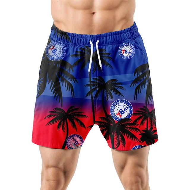 FINAL SALE - NEW CUSTOMIZED NBA26 P76 PHILADELPHIA 76ERS UNISEX HAWAIIAN SHIRT & SHORTS SET