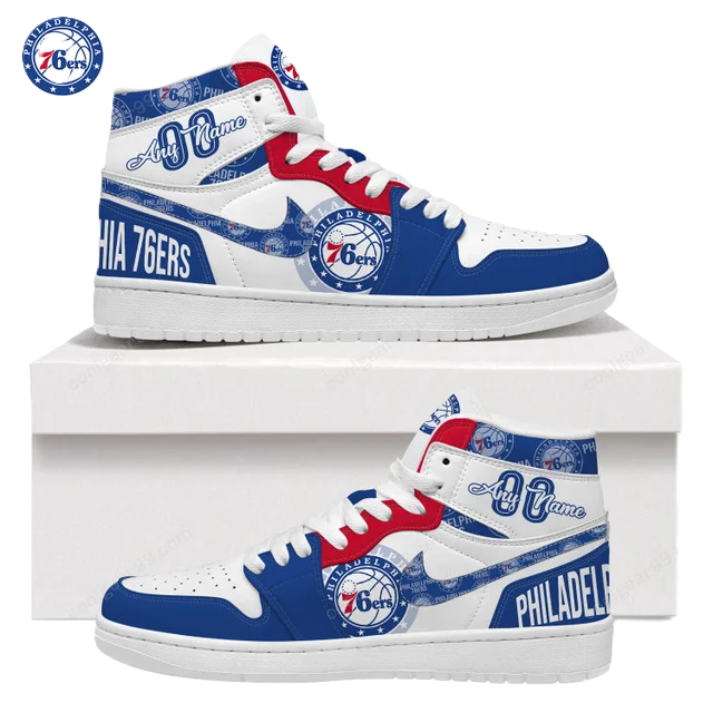 FINAL SALE - NEW CUSTOMIZED NBA26 PH 76ERS AIR JORDAN SNEAKERS