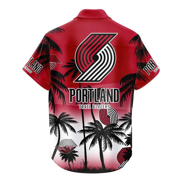 FINAL SALE - NEW CUSTOMIZED NBA22 PTB PORTLAND TRAIL BLAZERS UNISEX HAWAIIAN SHIRT & SHORTS SET