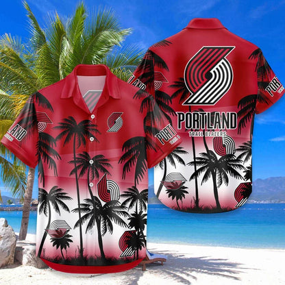 FINAL SALE - NEW CUSTOMIZED NBA22 PTB PORTLAND TRAIL BLAZERS UNISEX HAWAIIAN SHIRT & SHORTS SET