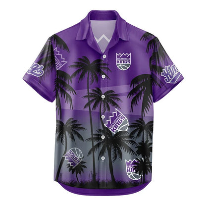 FINAL SALE - NEW CUSTOMIZED NBA16 SKI SACRAMENTO KINGS UNISEX HAWAIIAN SHIRT & SHORTS SET