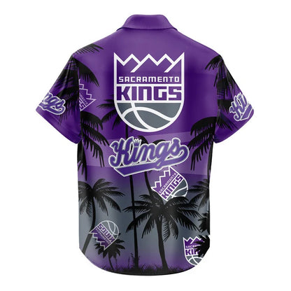 FINAL SALE - NEW CUSTOMIZED NBA16 SKI SACRAMENTO KINGS UNISEX HAWAIIAN SHIRT & SHORTS SET