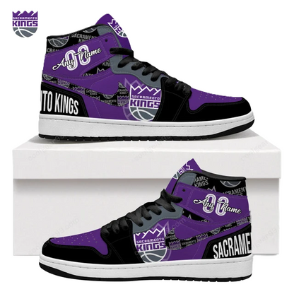 FINAL SALE - NEW CUSTOMIZED NBA16 SC KINGS AIR JORDAN SNEAKERS