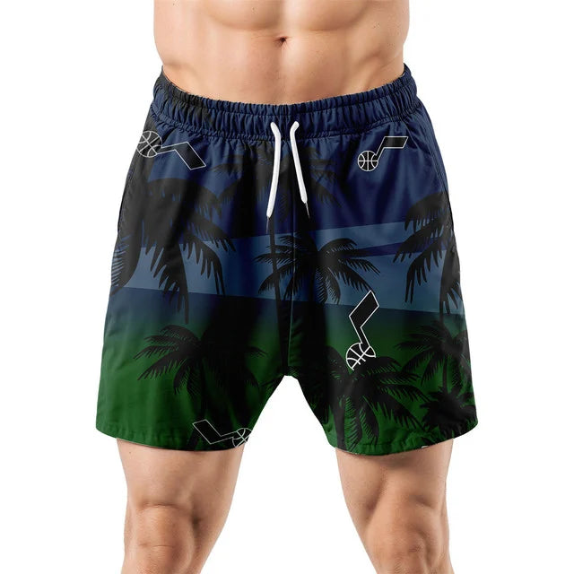 FINAL SALE - NEW CUSTOMIZED NBA29 UJZ UTAH JAZZ UNISEX HAWAIIAN SHIRT & SHORTS SET