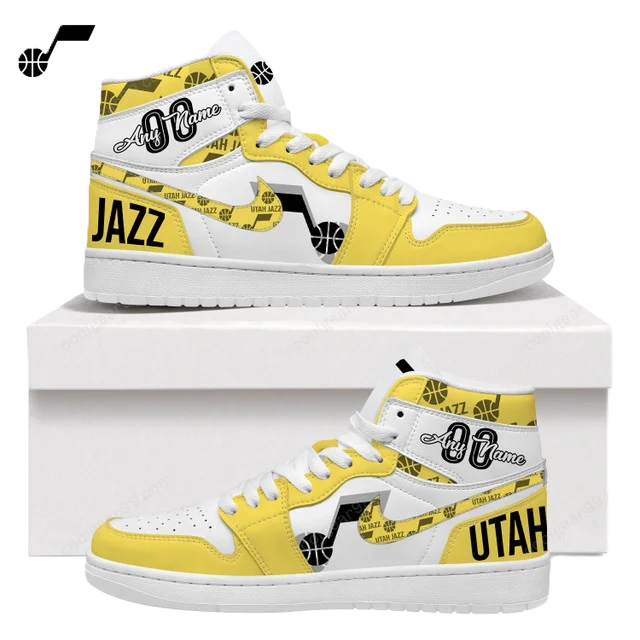 FINAL SALE - NEW CUSTOMIZED NBA29 UT JAZZ AIR JORDAN SNEAKERS