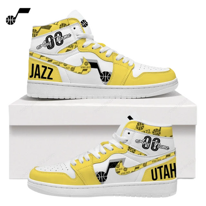 FINAL SALE - NEW CUSTOMIZED NBA29 UT JAZZ AIR JORDAN SNEAKERS