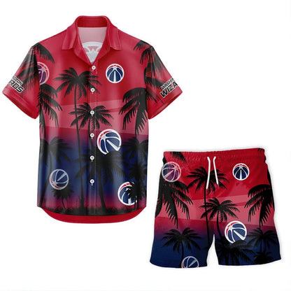 FINAL SALE - NEW CUSTOMIZED NBA28 WWI WASHINGTON WIZARDS UNISEX HAWAIIAN SHIRT & SHORTS SET
