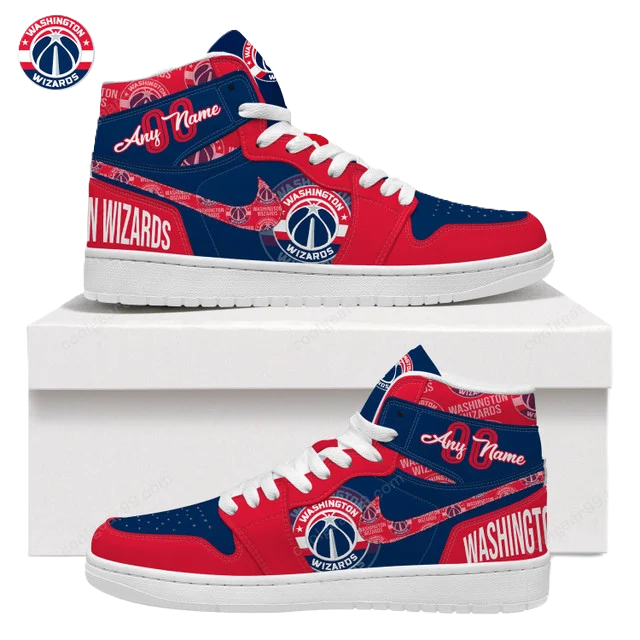 FINAL SALE - NEW CUSTOMIZED NBA28 WA WIZARDS AIR JORDAN SNEAKERS