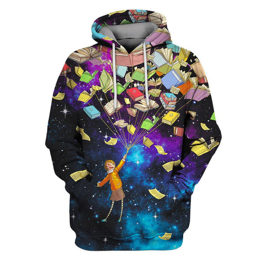 Gearhumans THE GIRL WITH FLYING BOOKS Custom - Personalized 3D Printed Hoodie, T Shirt, Zip Hoodie & Sweatshirt